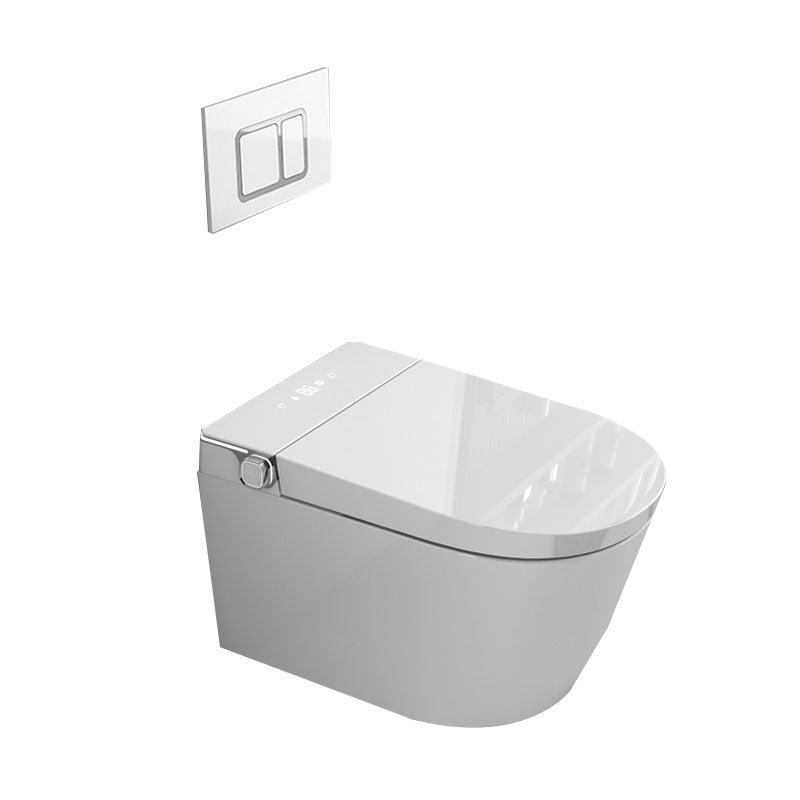 Elongated Wall Mounted Bidet with Heated Seat White 14.09" High Bidet