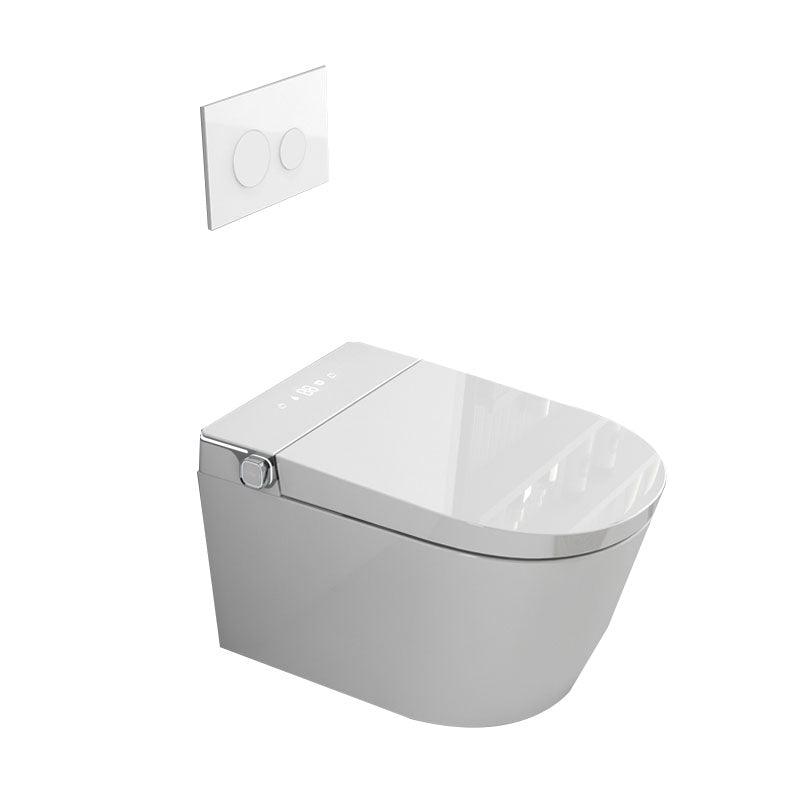 Elongated Wall Mounted Bidet with Heated Seat White 14.09" High Bidet