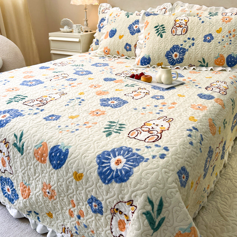 Cotton Bed Sheet 3-Piece Cartoon Wrinkle Resistant Sheet Set