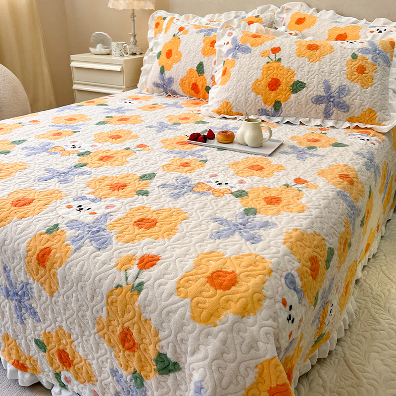 Cotton Bed Sheet 3-Piece Cartoon Wrinkle Resistant Sheet Set