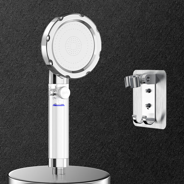 Silver Handheld Shower Head Standard Round Shower Head Combo