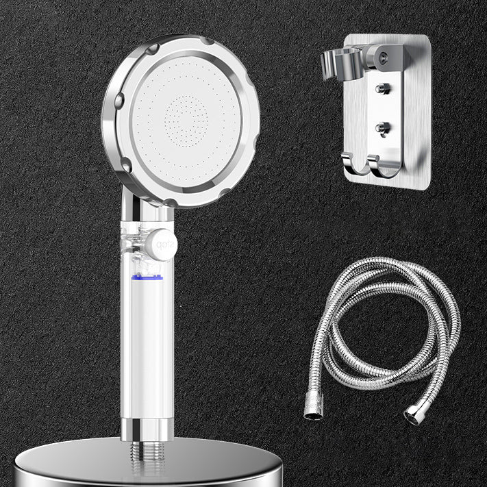 Silver Handheld Shower Head Standard Round Shower Head Combo