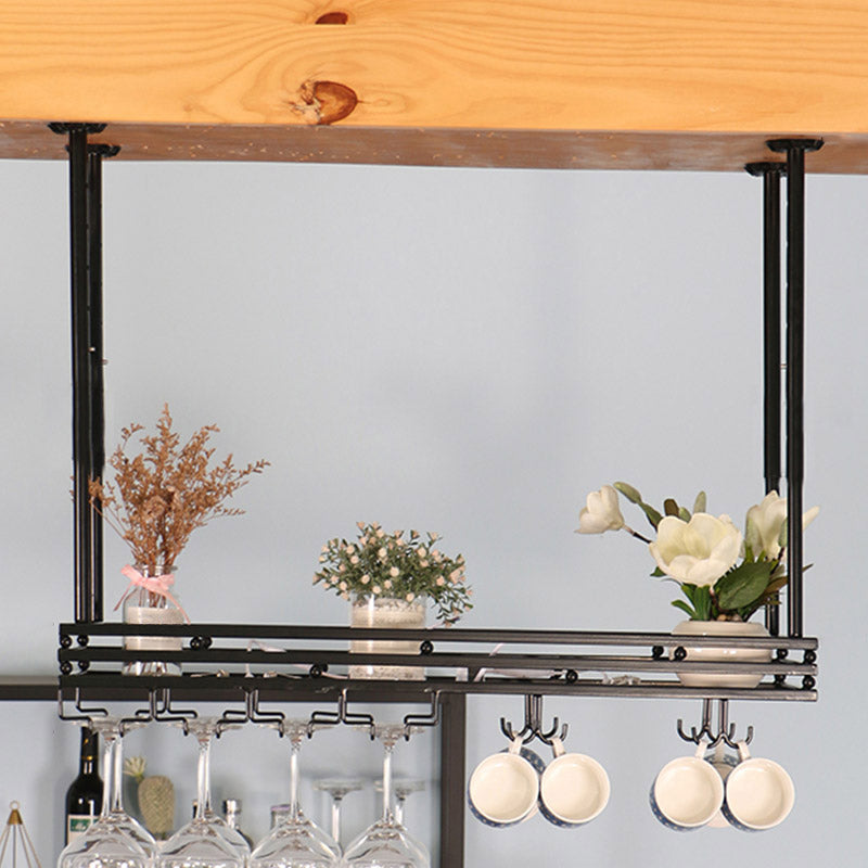 Hanging Wine Rack Metal Wine Bottle & Glass Rack for Dining Room