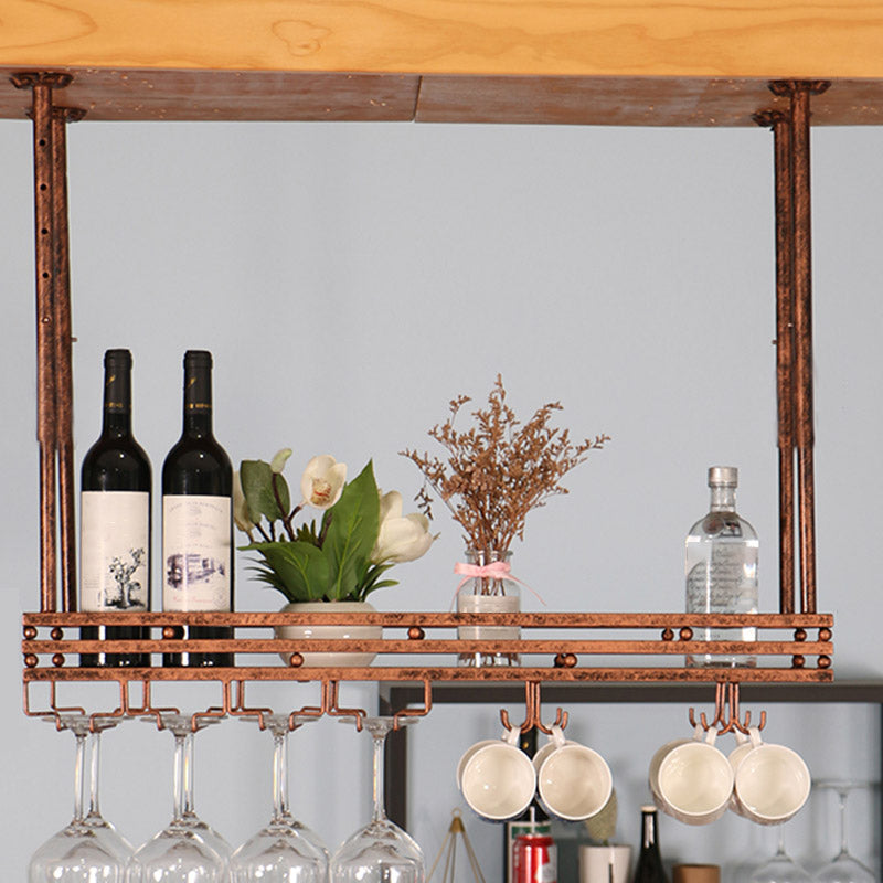 Hanging Wine Rack Metal Wine Bottle & Glass Rack for Dining Room