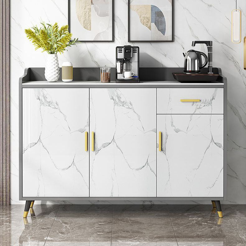 Stone Sideboard Modern Style Side Board with Drawers and Cabinets