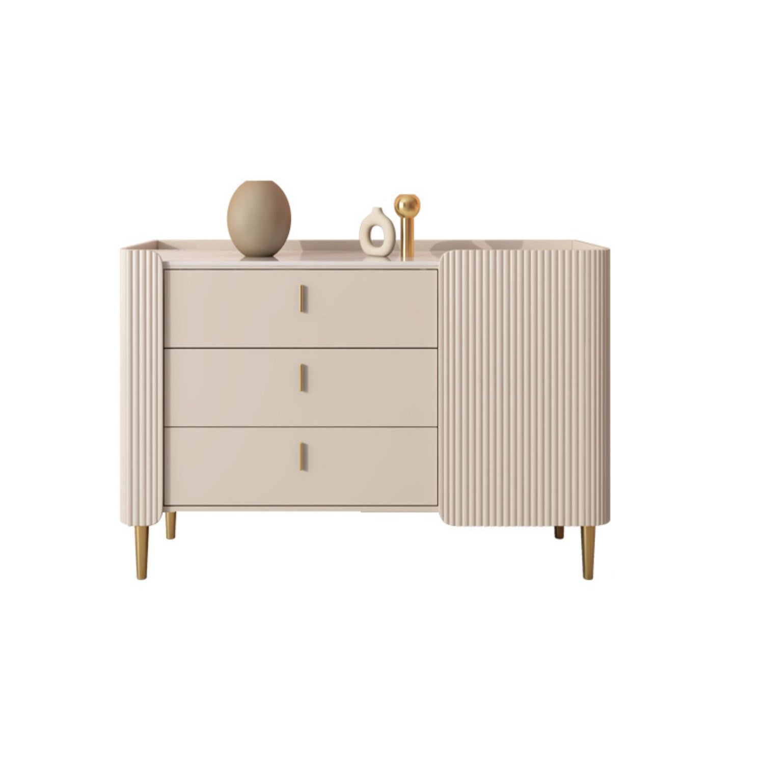 Glam Style Credenza Wood Side Board with Cabinet and Drawers