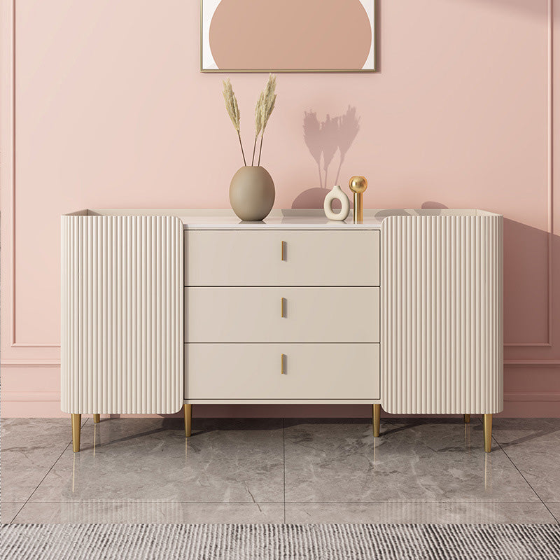 Glam Style Credenza Wood Side Board with Cabinet and Drawers