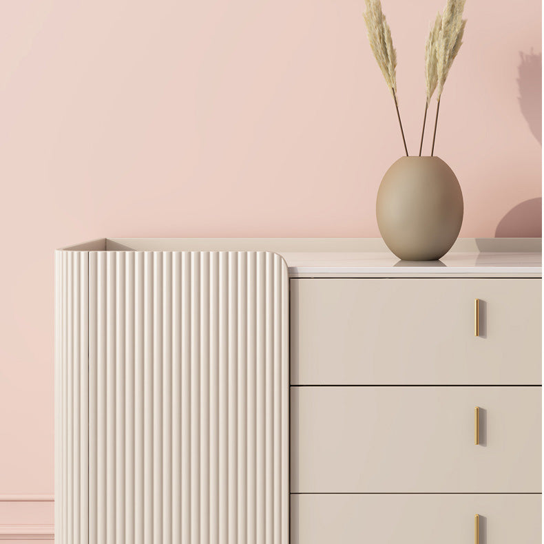 Glam Style Credenza Wood Side Board with Cabinet and Drawers