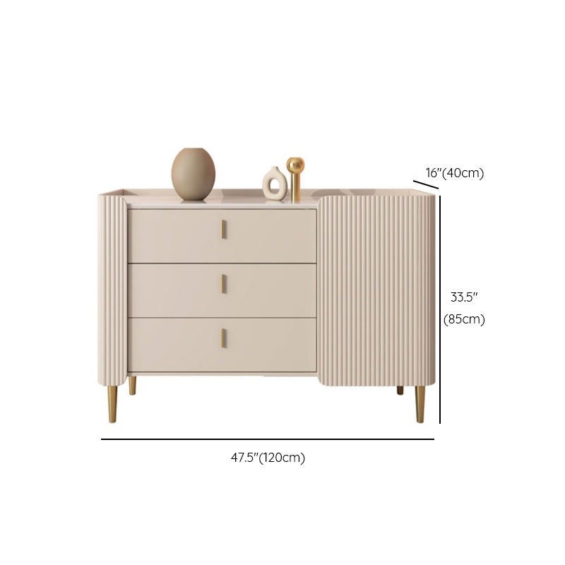 Glam Style Credenza Wood Side Board with Cabinet and Drawers