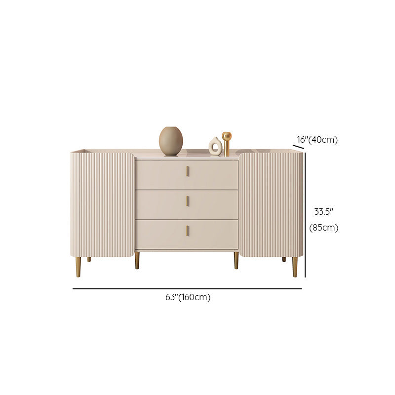 Glam Style Credenza Wood Side Board with Cabinet and Drawers