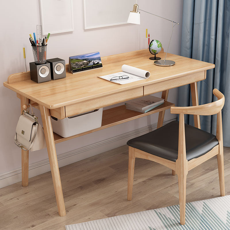 Rectangular Shaped Home Working Table Wood Writing Desk in Natural