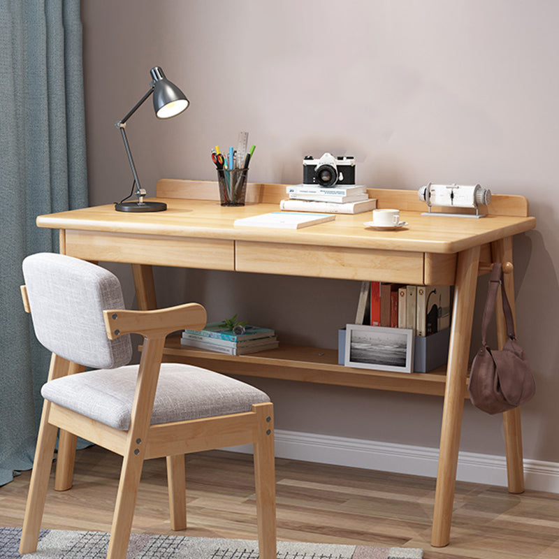 Rectangular Shaped Home Working Table Wood Writing Desk in Natural