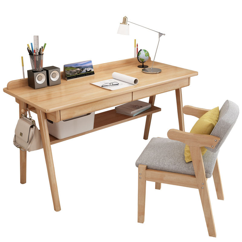 Rectangular Shaped Home Working Table Wood Writing Desk in Natural