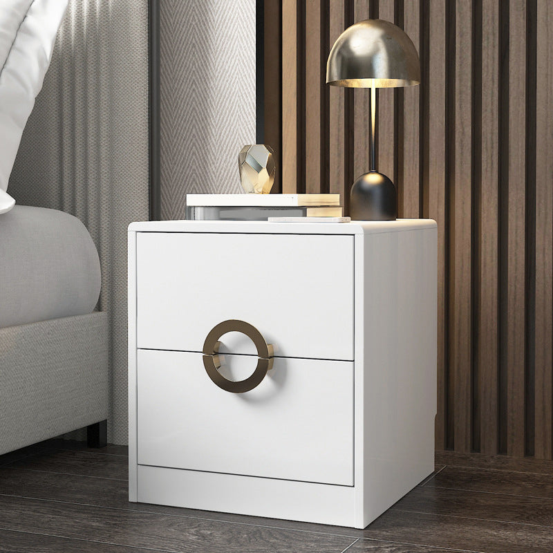 Contemporary Accent Table Nightstand Wooden Night Table with Drawers