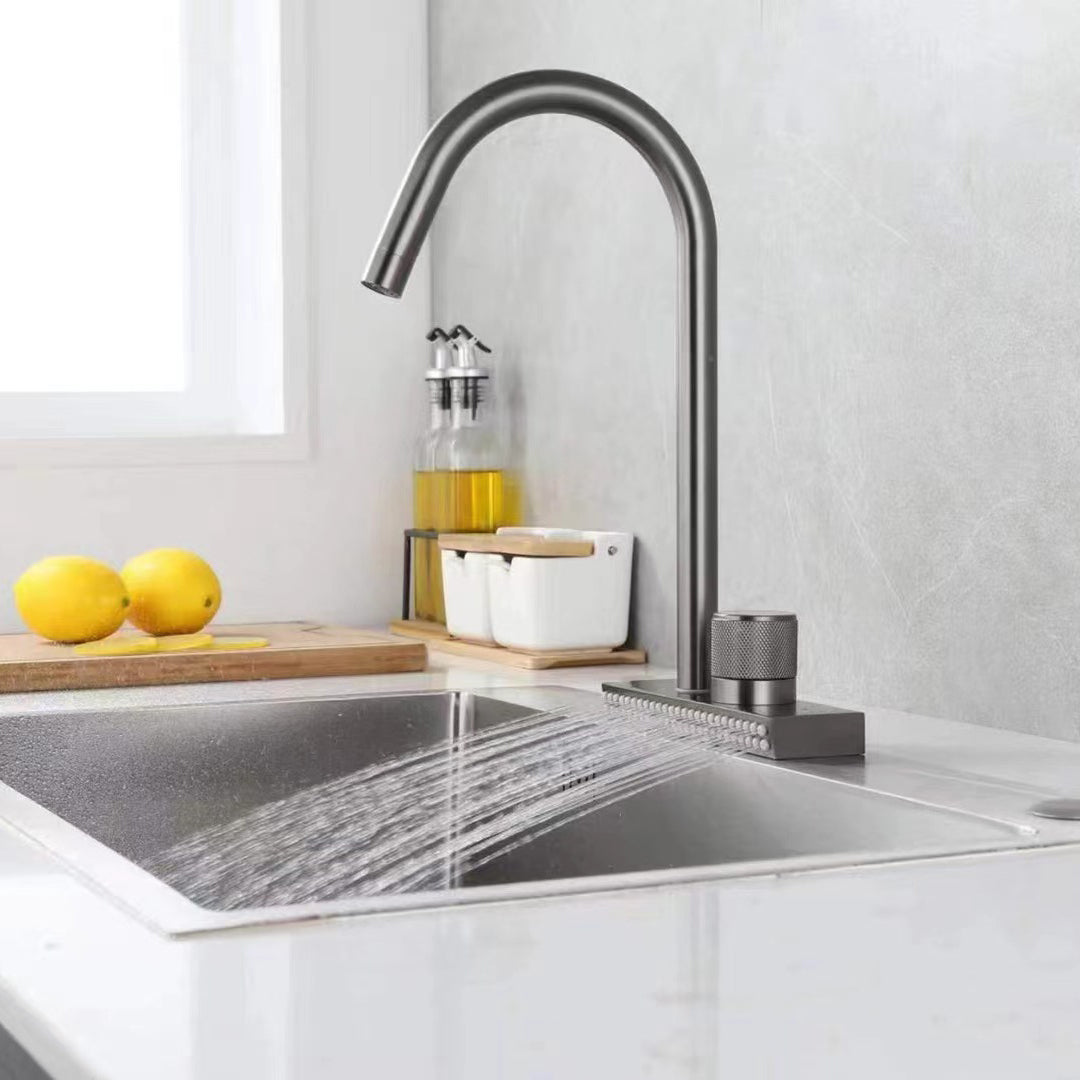 Contemporary Swivel Spout Standard Kitchen Faucets Grey Kitchen Bar Faucet