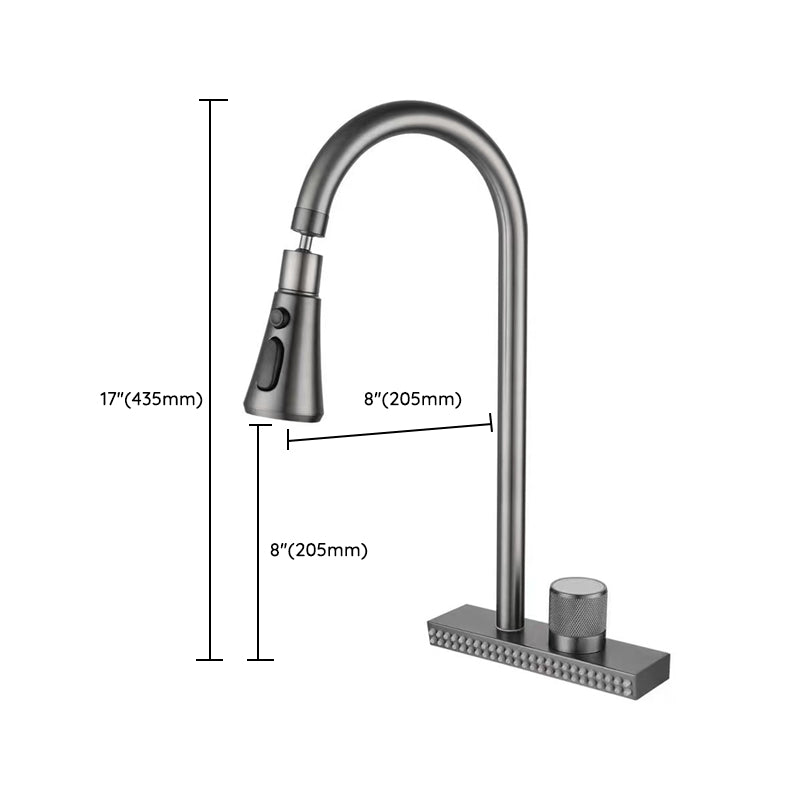 Contemporary Swivel Spout Standard Kitchen Faucets Grey Kitchen Bar Faucet