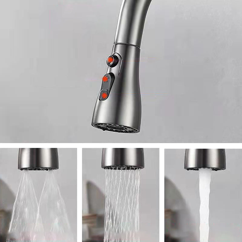 Contemporary Pull Down Kitchen Faucet Single Handle Faucet with Pull Out Sprayer