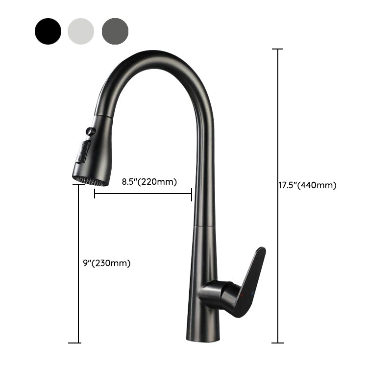 Contemporary Pull Down Kitchen Faucet Single Handle Faucet with Pull Out Sprayer