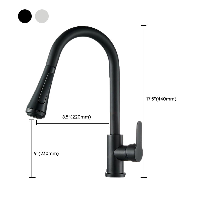 Contemporary Pull Down Kitchen Faucet Single Handle Faucet with Pull Out Sprayer