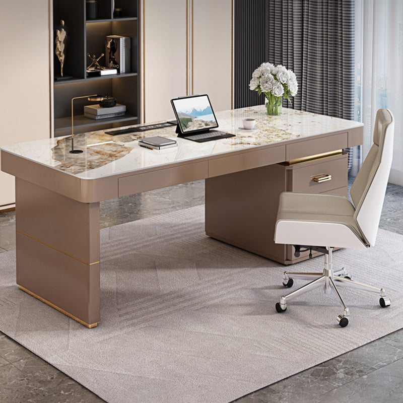 Modern Style Office Desk Rectangular Shape Task Desk with 2-Legs for Office