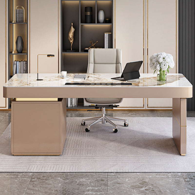 Modern Style Office Desk Rectangular Shape Task Desk with 2-Legs for Office