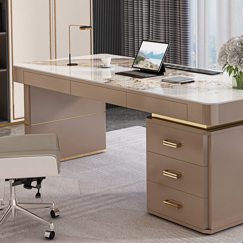 Modern Style Office Desk Rectangular Shape Task Desk with 2-Legs for Office