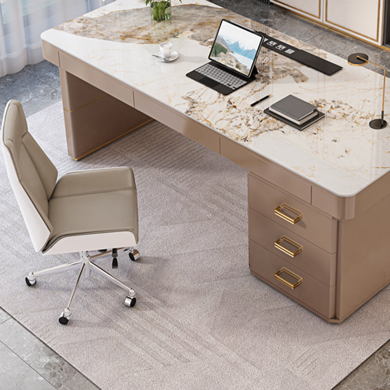 Modern Style Office Desk Rectangular Shape Task Desk with 2-Legs for Office