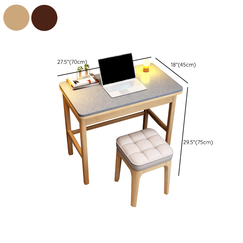 1 Drawer Writing Desk Rectangular Shaped Task Desk in Natural/Brown for Home