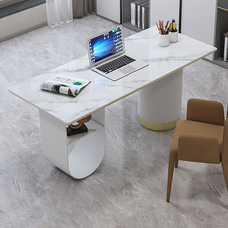 Modern Style Task Desk Rectangular Shaped Office Desk in White