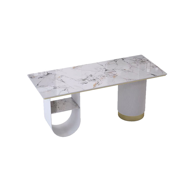 Modern Style Task Desk Rectangular Shaped Office Desk in White