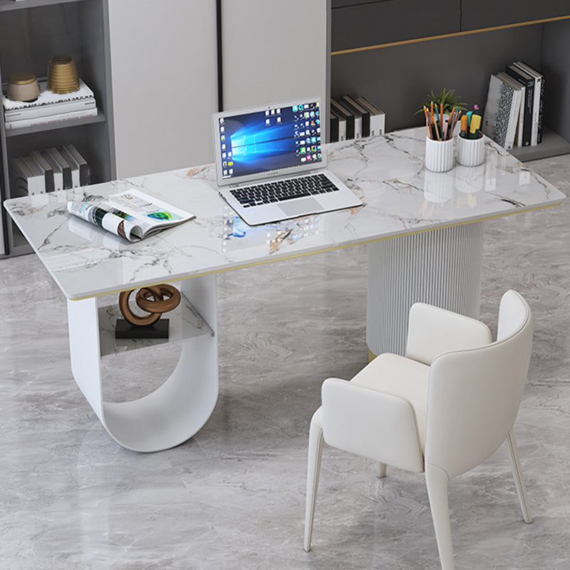 Modern Style Task Desk Rectangular Shaped Office Desk in White