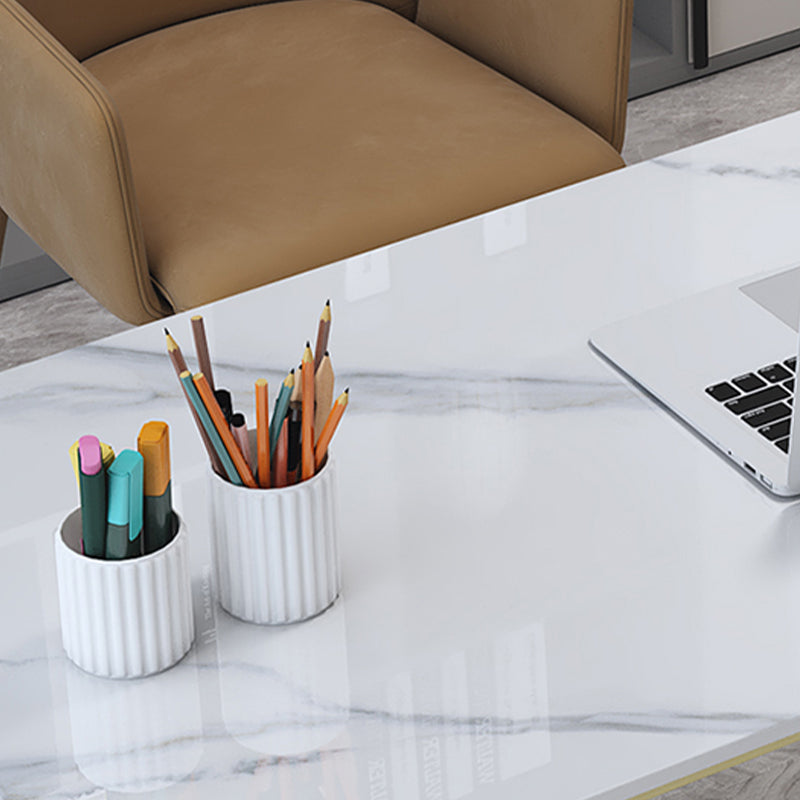 Modern Style Task Desk Rectangular Shaped Office Desk in White