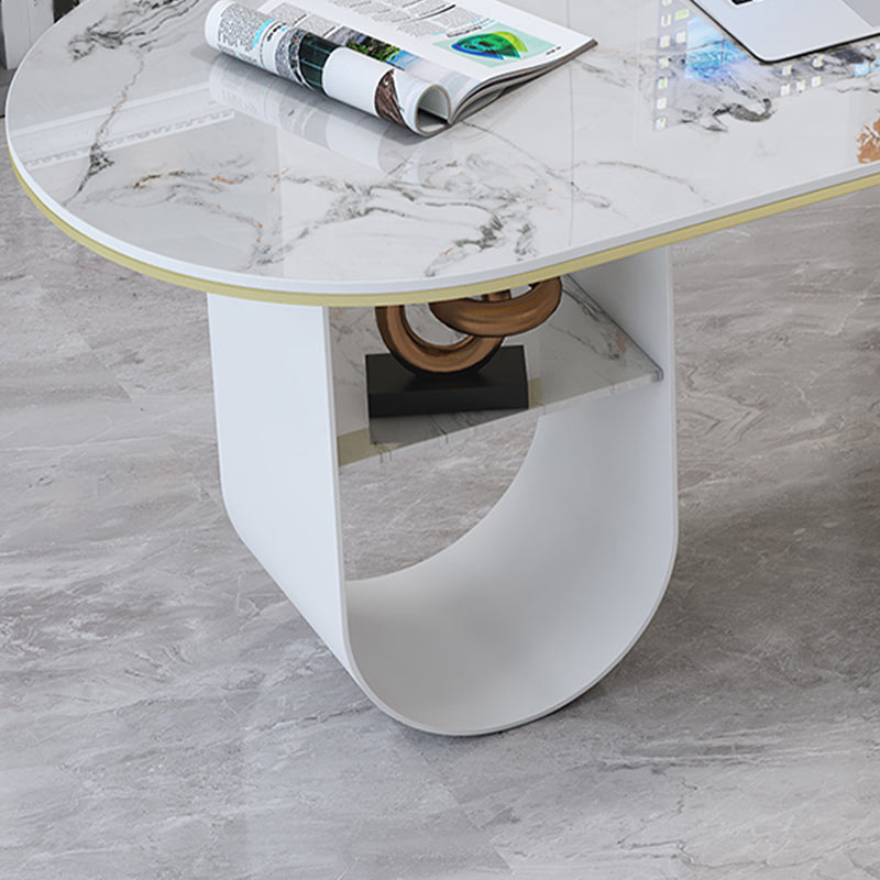 Modern Style Task Desk Rectangular Shaped Office Desk in White