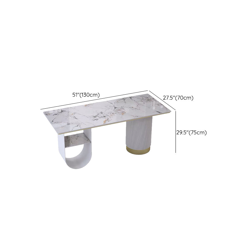 Modern Style Task Desk Rectangular Shaped Office Desk in White