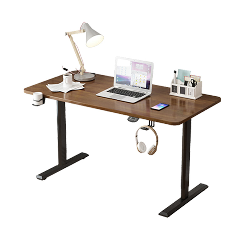 Modern Solid Wood Computer Desk Rectangular Shape Task Desk with 2-Legs for Home