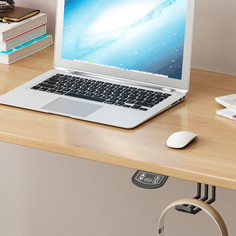 Modern Solid Wood Computer Desk Rectangular Shape Task Desk with 2-Legs for Home