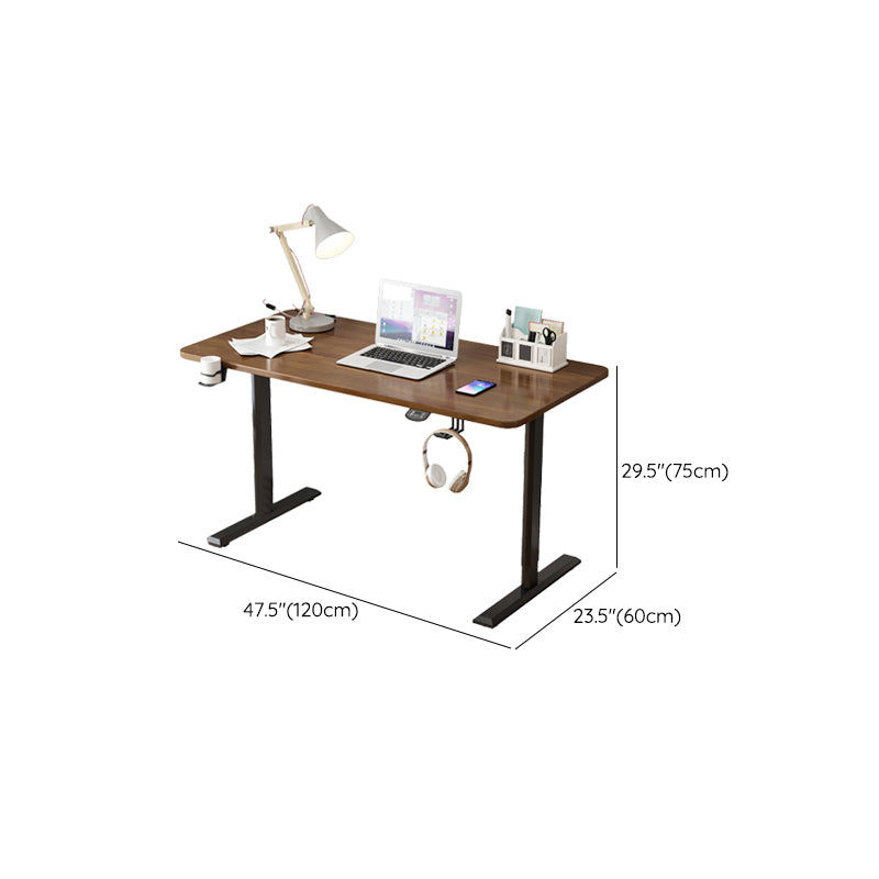 Modern Solid Wood Computer Desk Rectangular Shape Task Desk with 2-Legs for Home