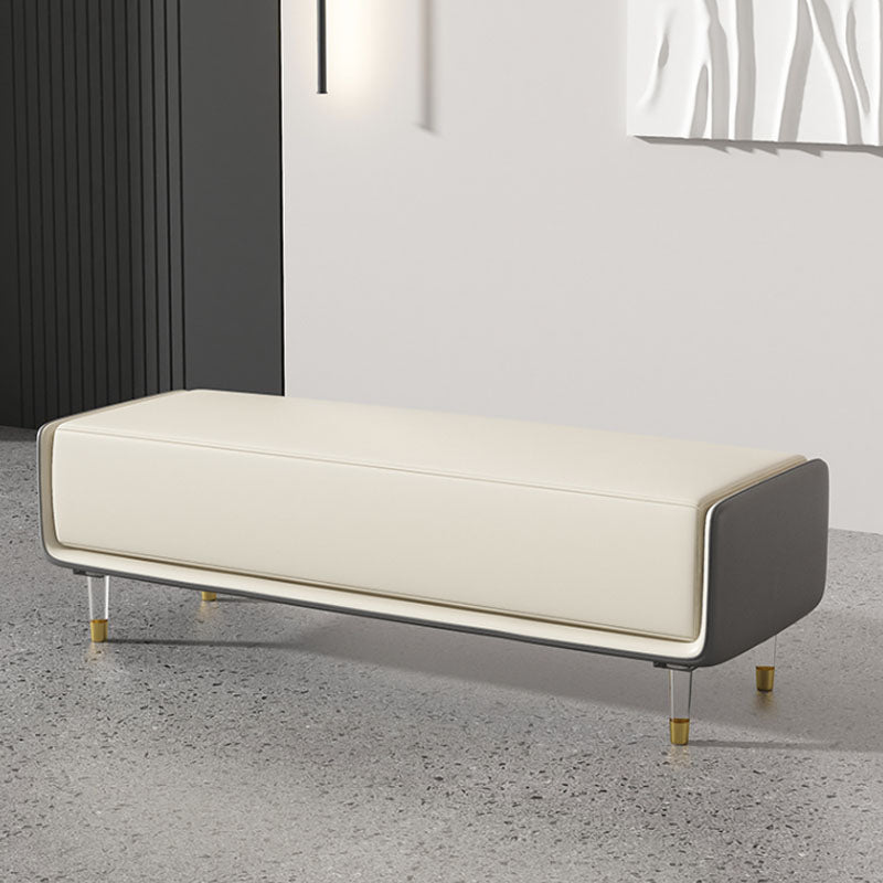 Glam Cushioned Seating Bench Rectangle Entryway and Bedroom Bench