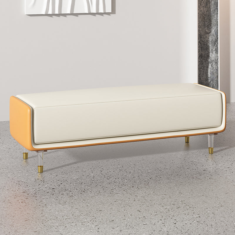 Glam Cushioned Seating Bench Rectangle Entryway and Bedroom Bench