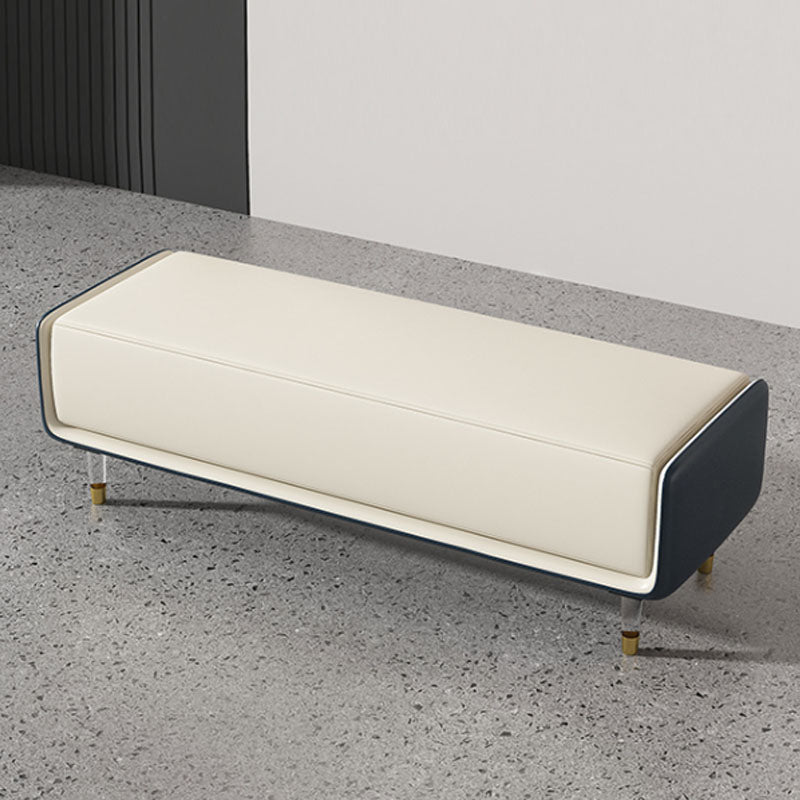 Glam Cushioned Seating Bench Rectangle Entryway and Bedroom Bench