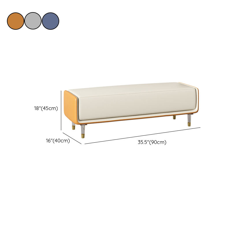 Glam Cushioned Seating Bench Rectangle Entryway and Bedroom Bench