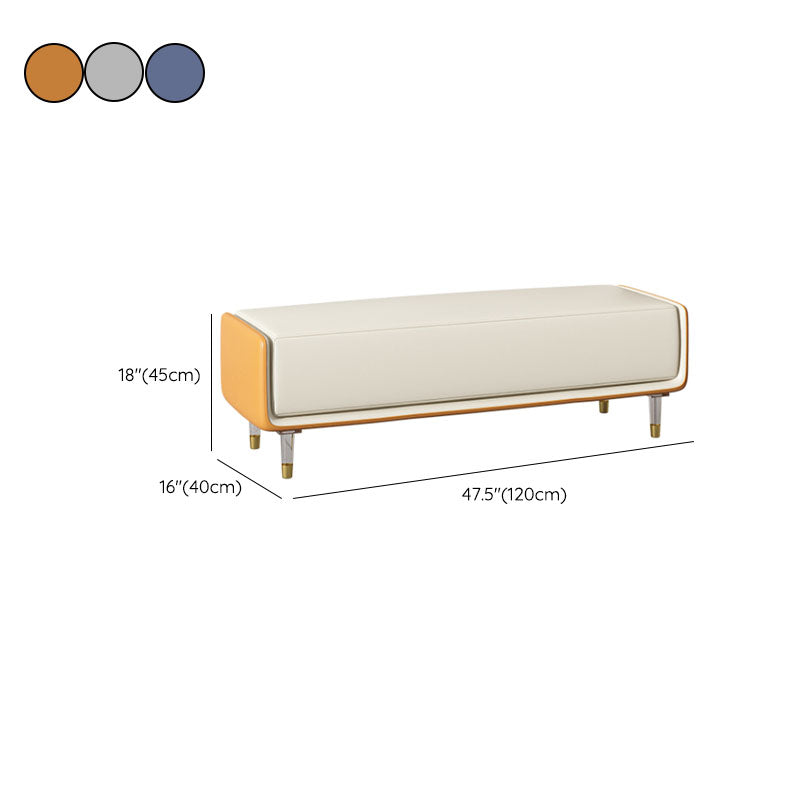 Glam Cushioned Seating Bench Rectangle Entryway and Bedroom Bench