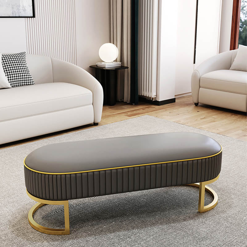 Glam Style Entryway Bench Cushioned Metal Seating Bench , 18" W