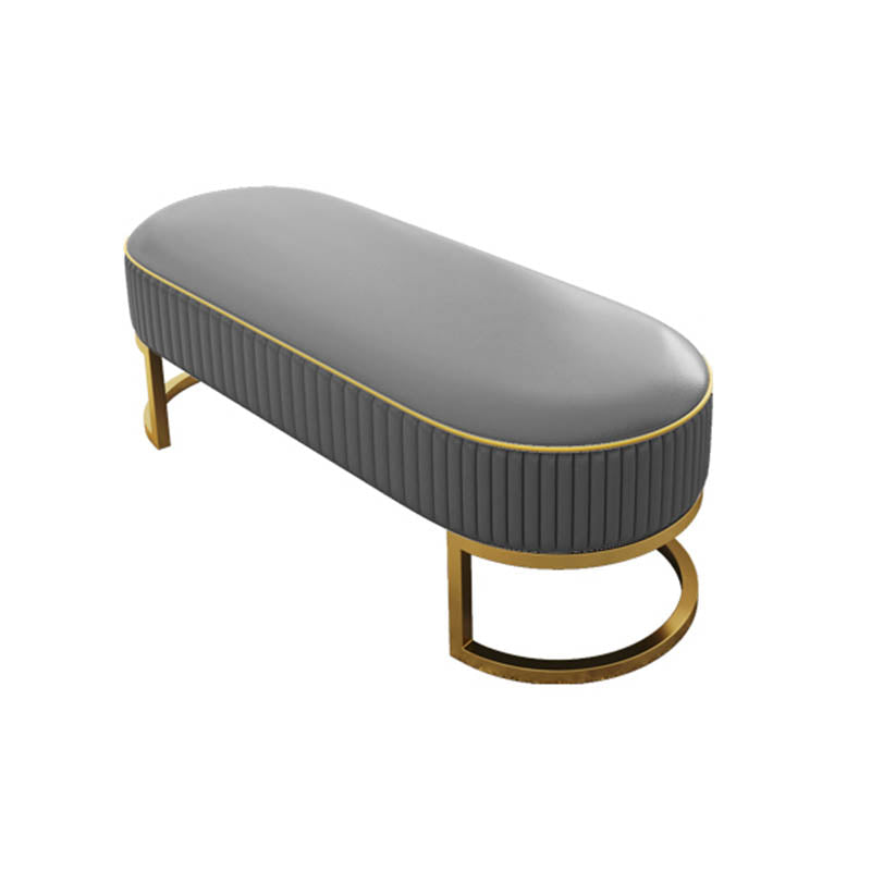 Glam Style Entryway Bench Cushioned Metal Seating Bench , 18" W