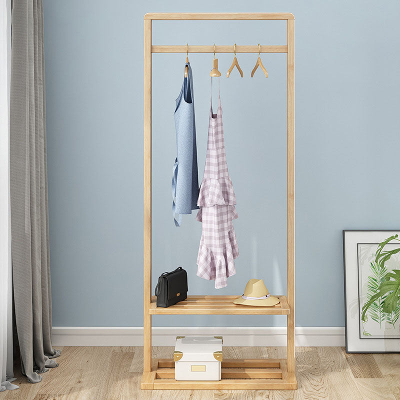 Contemporary Storage Coat Rack Free Standing Wooden Coat Rack for Living Room