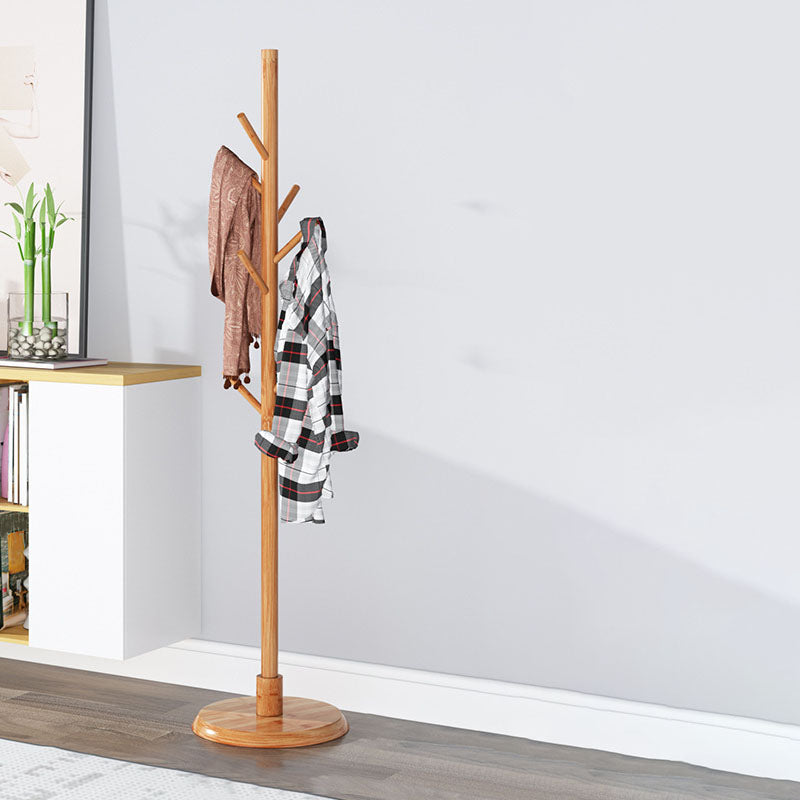 Modern Coat Hangers Free Standing Wooden Coat Rack with Coat Hooks