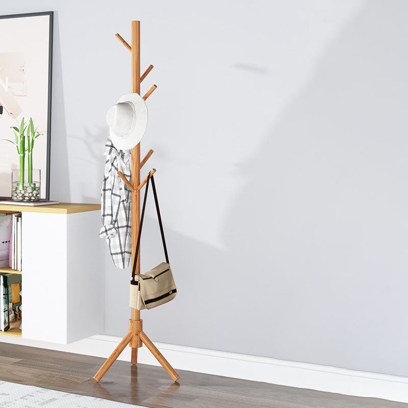 Modern Coat Hangers Free Standing Wooden Coat Rack with Coat Hooks