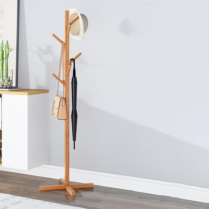 Modern Coat Hangers Free Standing Wooden Coat Rack with Coat Hooks