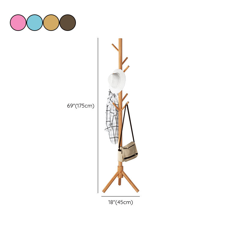 Modern Coat Hangers Free Standing Wooden Coat Rack with Coat Hooks