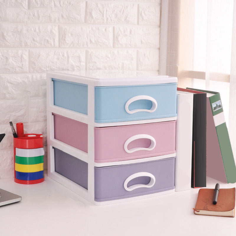 Color Block File Cabinet Drawers Vertical Plastic Filing Cabinet